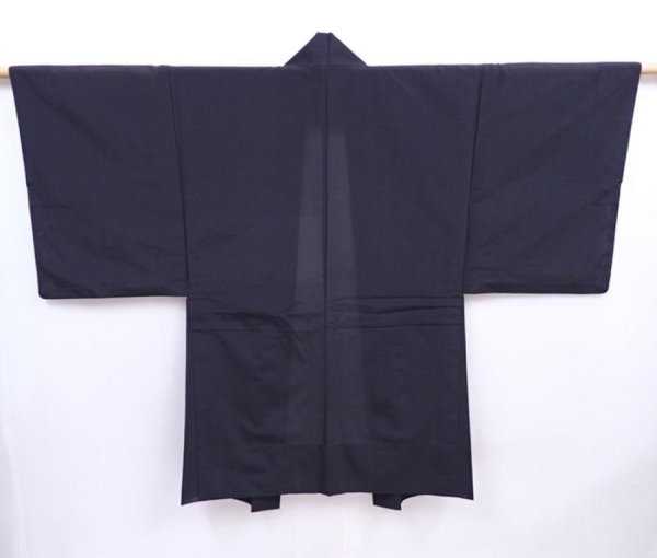 Photo1: 5911T01z380 Vintage Japanese Kimono Silk Men's See through HAORI (1)