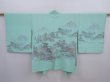 Photo1: 5911T02z440 Vintage Japanese Kimono Silk HAORI Trees Mint green (1)