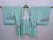 Photo6: 5911T02z440 Vintage Japanese Kimono Silk HAORI Trees Mint green (6)