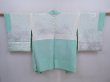 Photo8: 5911T02z440 Vintage Japanese Kimono Silk HAORI Trees Mint green (8)