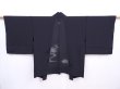 Photo1: 5911T03z310 Vintage Japanese Kimono Silk See through HAORI  Black (1)