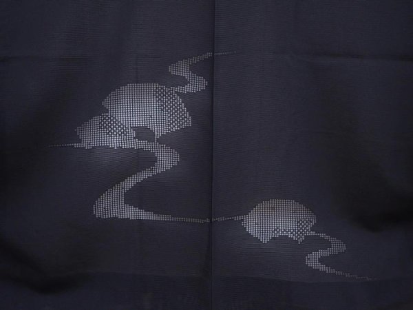 Photo3: 5911T03z310 Vintage Japanese Kimono Silk See through HAORI  Black (3)