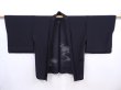 Photo6: 5911T03z310 Vintage Japanese Kimono Silk See through HAORI  Black (6)