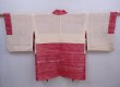 Photo6: 5911T04z590 Vintage Japanese Kimono Silk HAORI  Dark red (6)