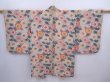 Photo1: 5911T06z540 Vintage Japanese Kimono Silk HAORI Chrysanthemum Sand beige (1)