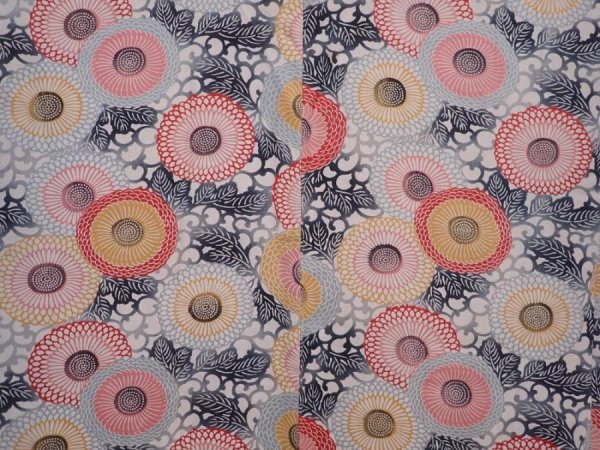 Photo3: 5911T06z540 Vintage Japanese Kimono Silk HAORI Chrysanthemum Sand beige (3)