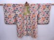 Photo5: 5911T06z540 Vintage Japanese Kimono Silk HAORI Chrysanthemum Sand beige (5)