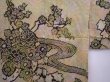 Photo3: 5911T07z530 Vintage Japanese Kimono Silk SHIBORI HAORI Flowers Olive (3)