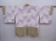 Photo6: 5911T07z530 Vintage Japanese Kimono Silk SHIBORI HAORI Flowers Olive (6)