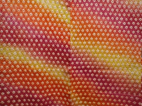 Photo3: 5911T09z450 Vintage Japanese Kimono Silk SHIBORI HAORI  Wine red (3)