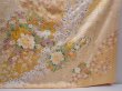 Photo7: 5911T11z1090 Vintage Japanese Kimono Silk FURISODE Flowers Cream (7)