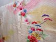 Photo2: 5911T12z1090 Vintage Japanese Kimono Silk FURISODE Peony Off-white (2)