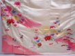 Photo5: 5911T12z1090 Vintage Japanese Kimono Silk FURISODE Peony Off-white (5)