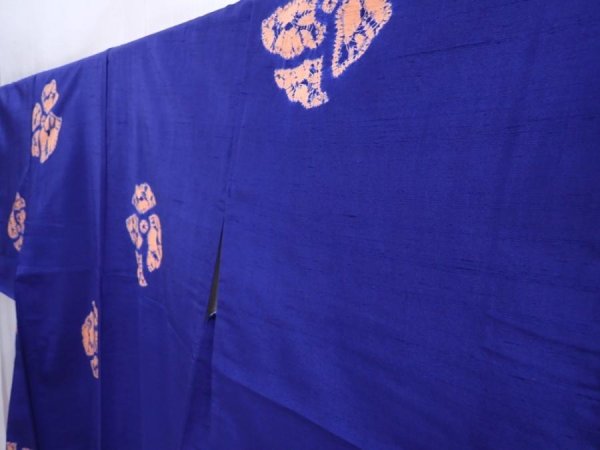 Photo2: 5911T13z780 Vintage Japanese Kimono Silk TSUMUGI  Dark lavender (2)