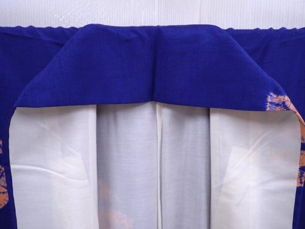 Photo7: 5911T13z780 Vintage Japanese Kimono Silk TSUMUGI  Dark lavender (7)