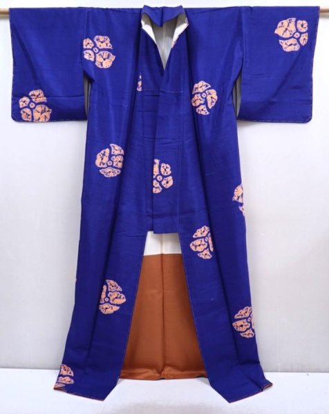 Photo8: 5911T13z780 Vintage Japanese Kimono Silk TSUMUGI  Dark lavender (8)
