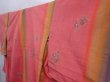 Photo2: 5911T14z840 Vintage Japanese Kimono Silk TSUMUGI Flower Coral pink (2)