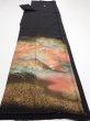 Photo9: 1J03z150  Japanese Kimono Silk  FABRIC Pine Black 56.7x18.1 (9)