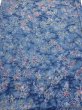 Photo1: 1J01z60  Japanese Kimono Crepe Silk  FABRIC Flowers Dull blue 38.6x14.6 (1)