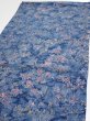 Photo3: 1J02z60  Japanese Kimono Crepe Silk  FABRIC Flowers Dull blue 39.4x14.2 (3)