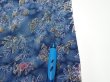 Photo6: 1J03z100  Japanese Kimono Crepe Silk  FABRIC Flowers Dull blue 66.1x14.2 (6)