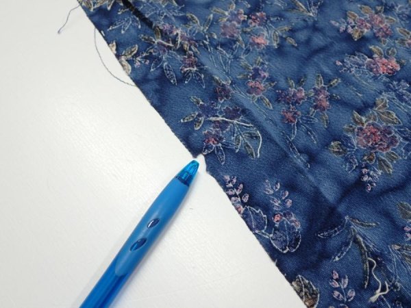 Photo6: 1J04z100  Japanese Kimono Crepe Silk  FABRIC Flowers Dull blue 66.1x14.0 (6)