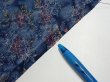 Photo6: 1J06z100  Japanese Kimono Crepe Silk  FABRIC Flowers Dull blue 65.0x14.2 (6)