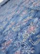Photo4: 1J09z60  Japanese Kimono Crepe Silk  FABRIC Flowers Dull blue 79.9x7.1 (4)