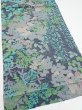 Photo2: 1J01z60  Japanese Kimono Silk  FABRIC Plants Navy-Gray 40.9x14.2 (2)