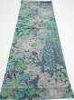 Photo5: 1J02z60  Japanese Kimono Silk  FABRIC Plants Navy-Gray 40.9x14.2 (5)
