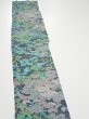 Photo3: 1J08z40  Japanese Kimono Silk  FABRIC Plants Navy-Gray 59.8x7.1 (3)