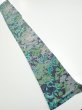 Photo5: 1J08z40  Japanese Kimono Silk  FABRIC Plants Navy-Gray 59.8x7.1 (5)