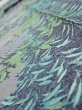 Photo4: 1J09z60  Japanese Kimono Silk  FABRIC Plants Navy-Gray 81.1x7.1 (4)