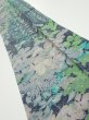 Photo2: 1J10z30  Japanese Kimono Silk  FABRIC Plants Navy-Gray 38.6x6.9 (2)
