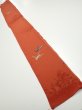 Photo5: 1J07z50  Japanese Kimono Crepe Silk  FABRIC Flying crane Dark orange 58.3x7.1 (5)