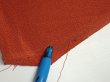 Photo6: 1J08z50  Japanese Kimono Crepe Silk  FABRIC Flying crane Dark orange 58.7x7.1 (6)