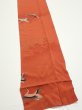 Photo3: 1J09z60  Japanese Kimono Crepe Silk  FABRIC Flying crane Dark orange 83.5x7.1 (3)