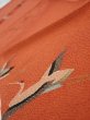 Photo3: 1J10z30  Japanese Kimono Crepe Silk  FABRIC Flying crane Dark orange 38.6x7.1 (3)