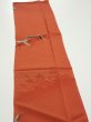 Photo5: 1J10z30  Japanese Kimono Crepe Silk  FABRIC Flying crane Dark orange 38.6x7.1 (5)