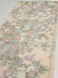 Photo3: 1J01z60  Japanese Kimono Silk  FABRIC Bird Flower Light peach 42.9x14.2 (3)