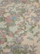 Photo1: 1J02z60  Japanese Kimono Silk  FABRIC Bird Flower Light peach 42.5x14.4 (1)