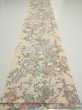 Photo5: 1J03z90  Japanese Kimono Silk  FABRIC Bird Flower Light peach 68.9x14.4 (5)