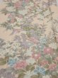 Photo1: 1J05z90  Japanese Kimono Silk  FABRIC Bird Flower Light peach 68.5x14.4 (1)