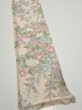 Photo2: 1J07z40  Japanese Kimono Silk  FABRIC Bird Flower Light peach 60.6x7.1 (2)