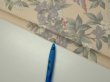 Photo7: 1J07z40  Japanese Kimono Silk  FABRIC Bird Flower Light peach 60.6x7.1 (7)