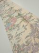Photo1: 1J09z60  Japanese Kimono Silk  FABRIC Bird Flower Light peach 86.2x7.1 (1)
