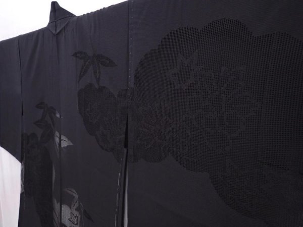 Photo2: 5912T01z320 Vintage Japanese Kimono Silk See through HAORI Royal cart (2)