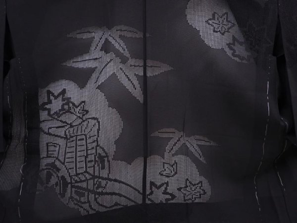 Photo3: 5912T01z320 Vintage Japanese Kimono Silk See through HAORI Royal cart (3)