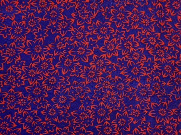 Photo4: 5912T02z620 Vintage Japanese Kimono Silk HAORI Flower Dark lavender blue (4)