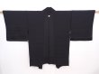 Photo1: 5912T03z280 Vintage Japanese Kimono Silk See through HAORI Stream Black (1)